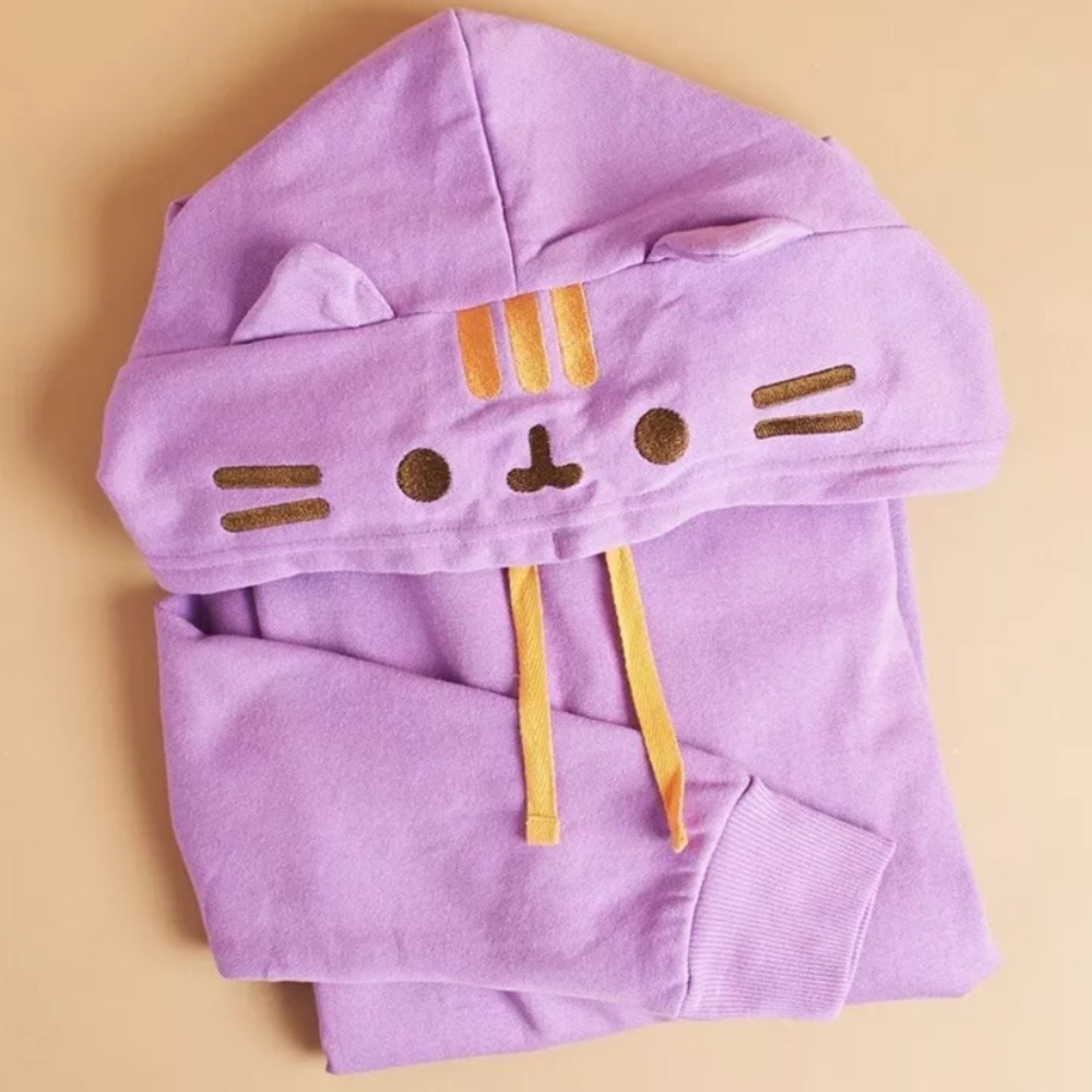 Pusheen Purple Bat Hoodie, unisex medium, like new - Picture 2 of 11